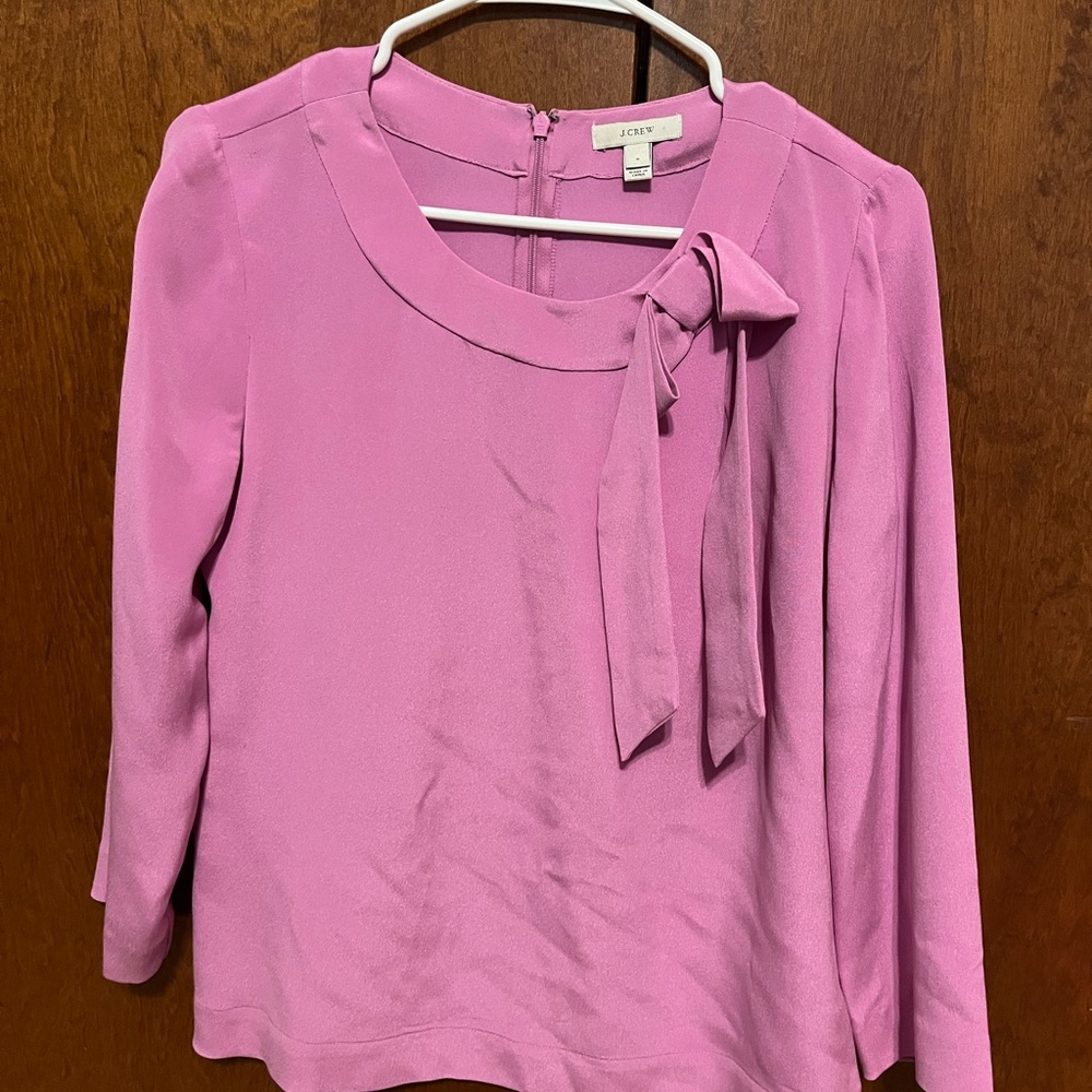 J. Crew Women's Rose Blouse with Elegant Bow